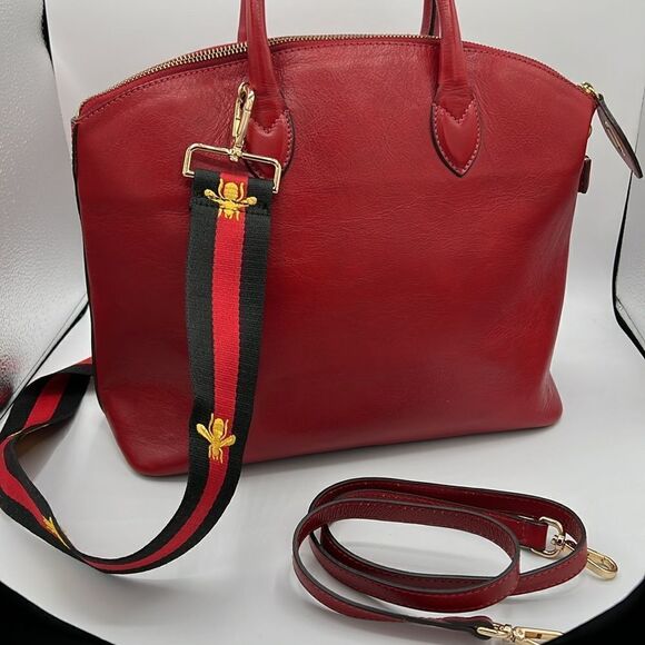 Tuscany Leather Hand Stained Vegetable Tanned Leather Red Crossbody/Hand Bag B69 main image 8